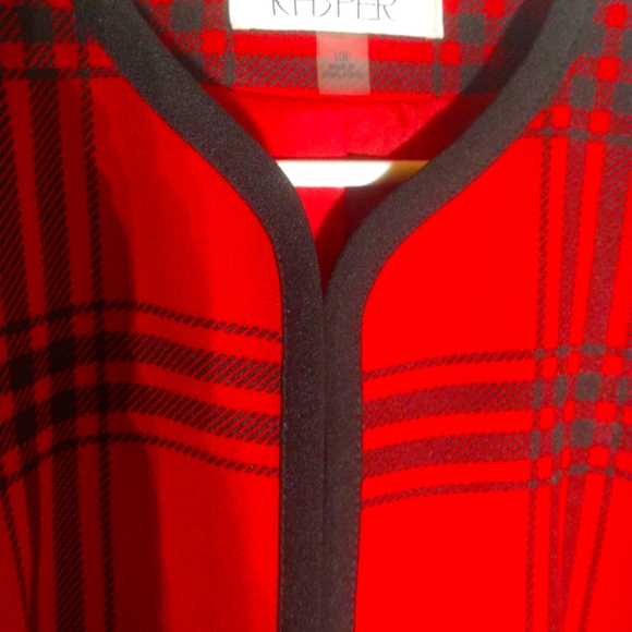 Kasper Red & Black Jacket Size 10 petite - Picture 2 of 6